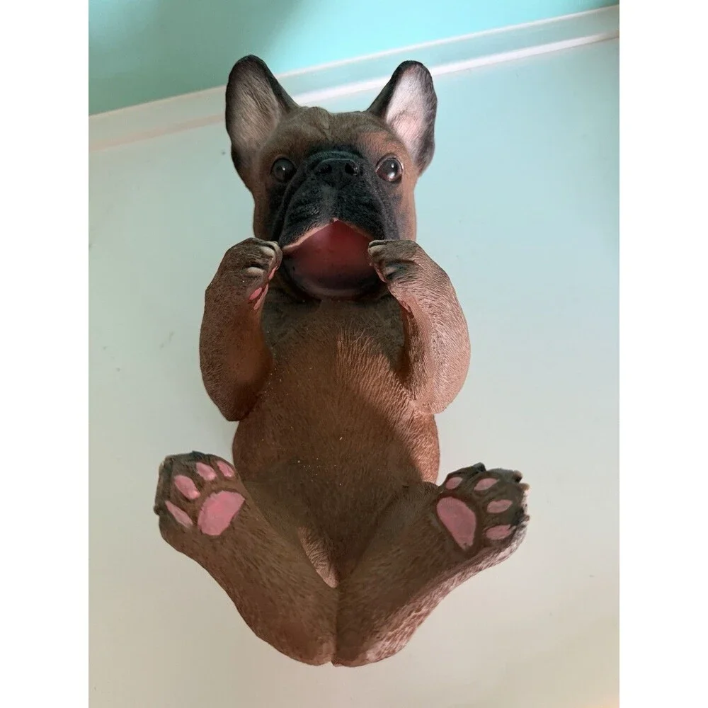 French Bulldog Frenchie Dog Puppy Wine Bottle Holder Statue 10